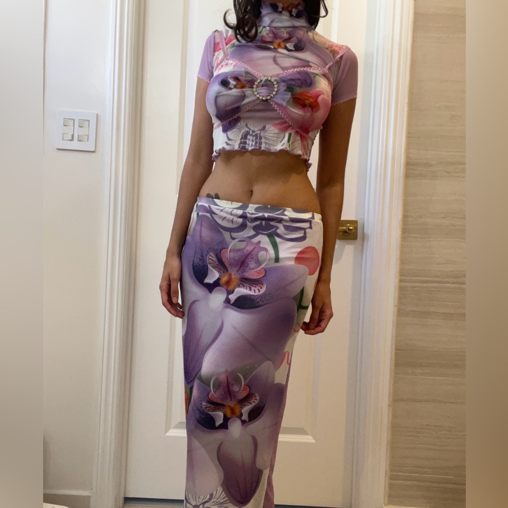 Purple Orchid Mesh Two-Piece Set